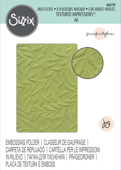 Sizzix Multi-Level Textured Impressions Embossing Folder - Delicate Leaves by Jennifer Ogborn-1