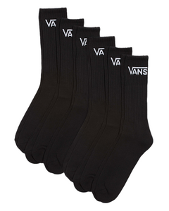 Vans 'Classic Crew' Socks - Black (6 pack)-1