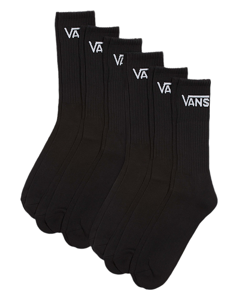 Vans 'Classic Crew' Socks - Black (6 pack)-1