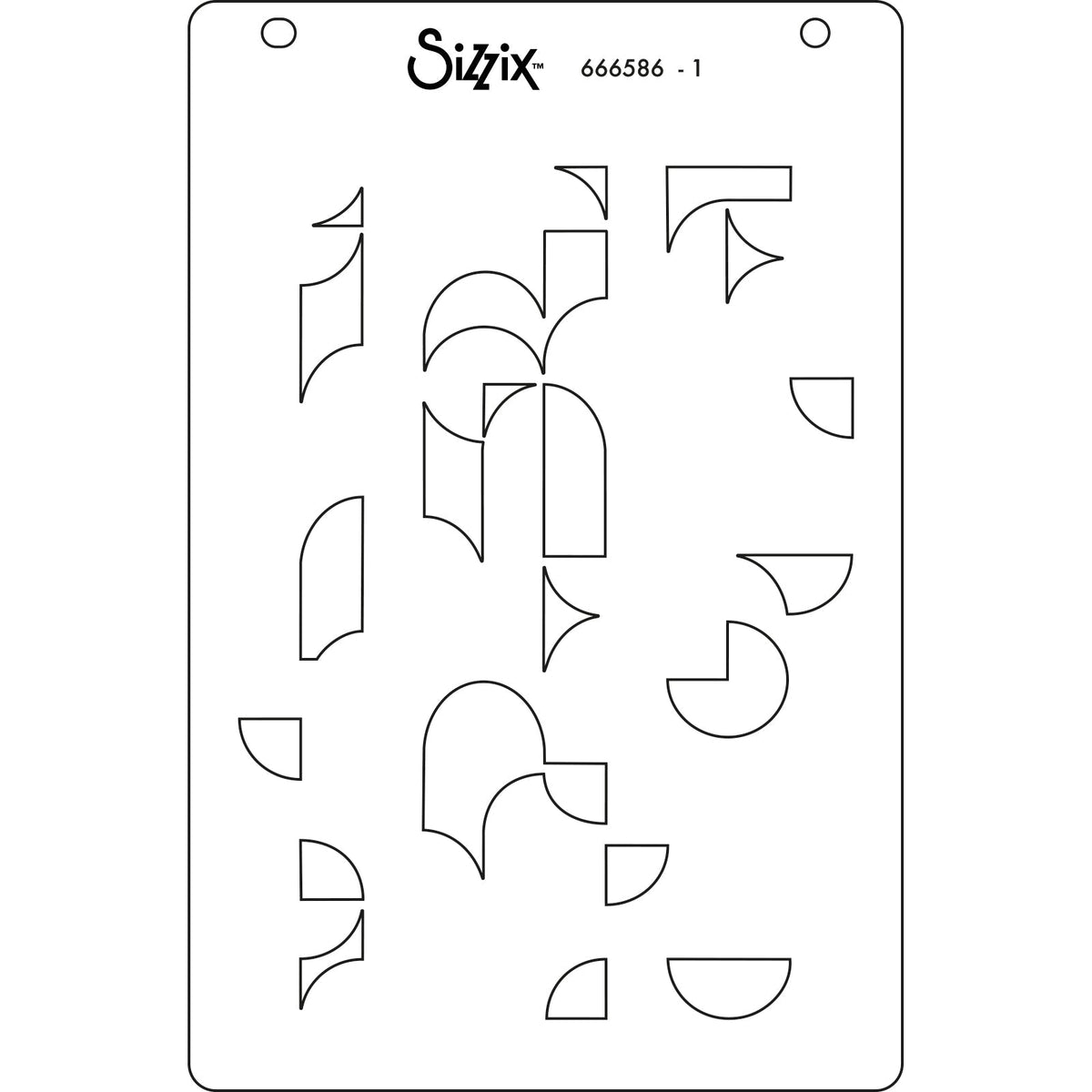 Plantillas en capas Sizzix A6, paquete de 4, Cosmopolitan, Around the Block por Stacey Park
