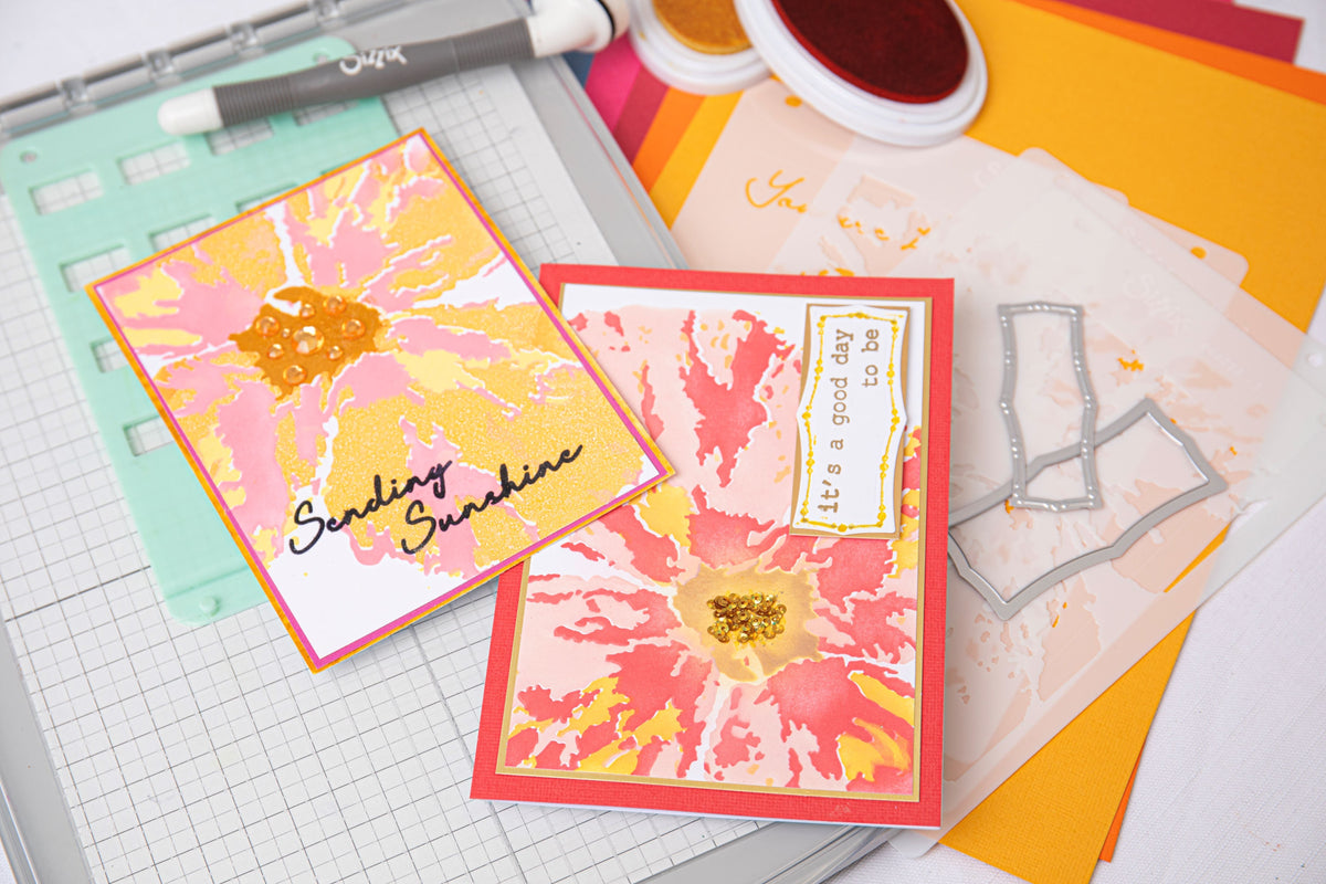 Plantillas en capas Sizzix A6, paquete de 4, Cosmopolitan, Floral Impressions por Stacey Park-8