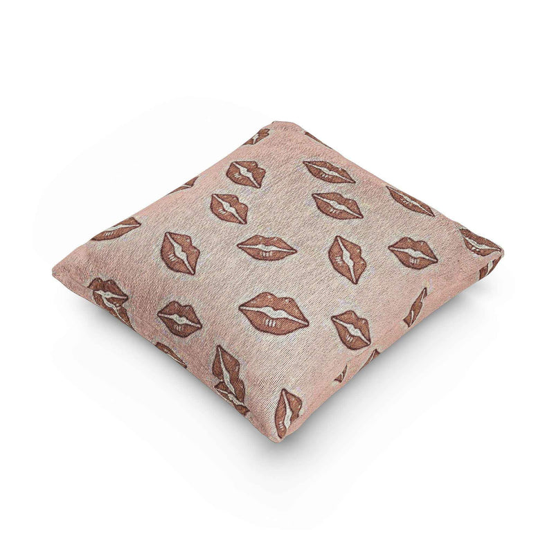 Kiss Pattern Woven Pillow | Lip Print Decorative Pillow-8