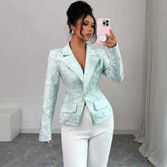 Women’s Embroidered Patchwork Blazer – Casual Lapel Single-Breasted Fashion Jacket-1