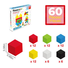 PicassoTiles - PicassoTiles 60pc 1.2" Magnetic Cubes Set - Ages 3+-3