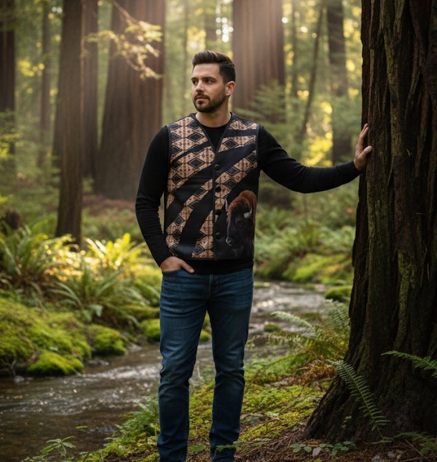 Buffalo Native Vest(Black)-3