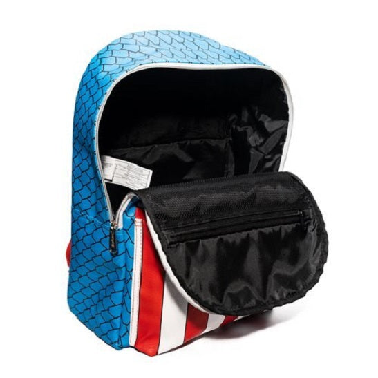 Mochila Pequeña de Cosplay de Capitán América de Loungefly Marvel con Pin de Escudo (UPC: 671803375697)