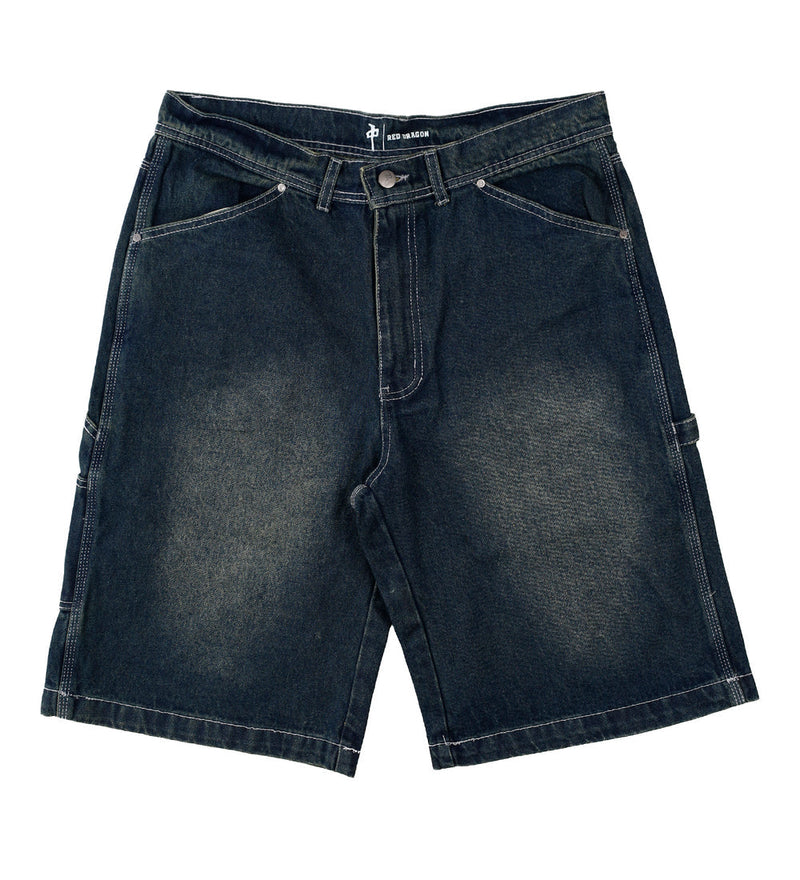 Red Dragon 'Mechanizer' Baggy Jean Shorts - Yellow Tint-1