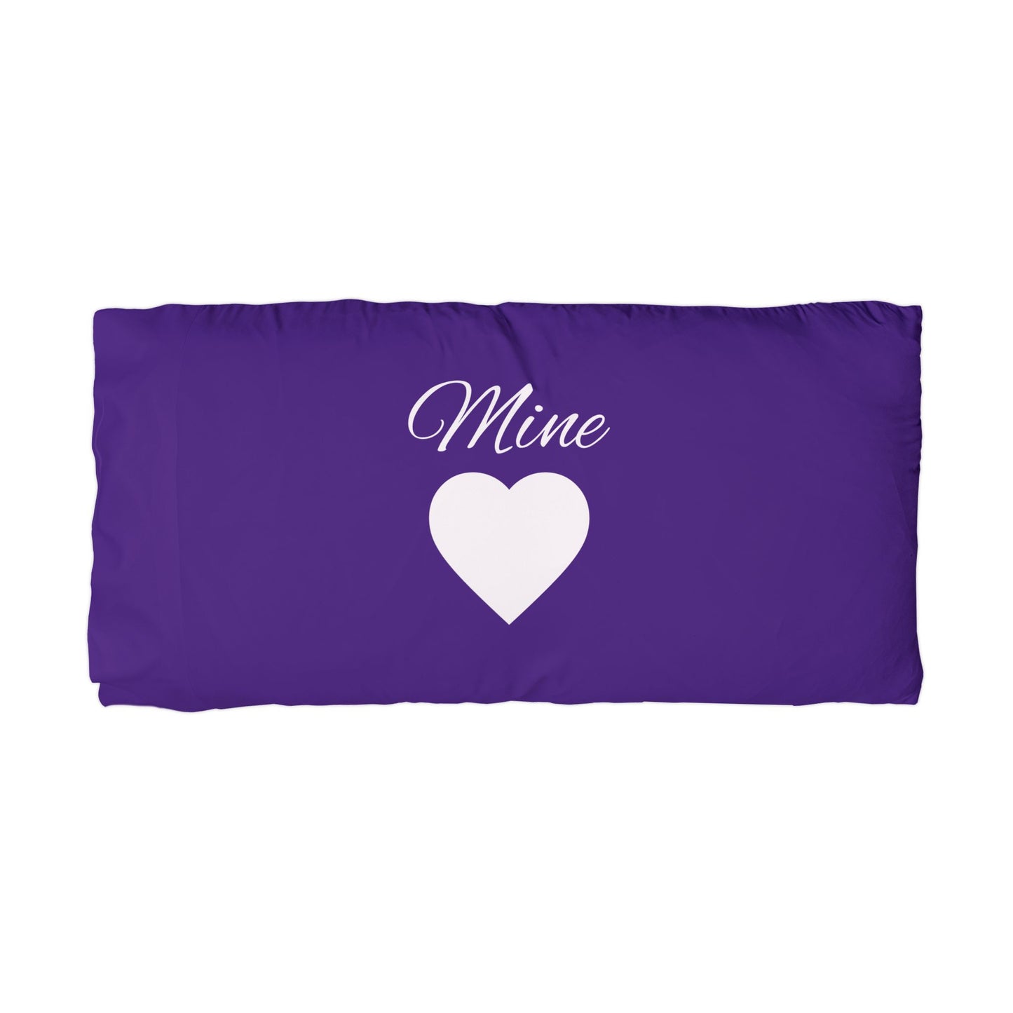Microfiber Pillowcase - "Mine" Heart Design (Purple)
