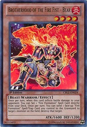 Brotherhood of the Fire Fist - Bear (CBLZ-EN024) - Cosmo Blazer Unlimited