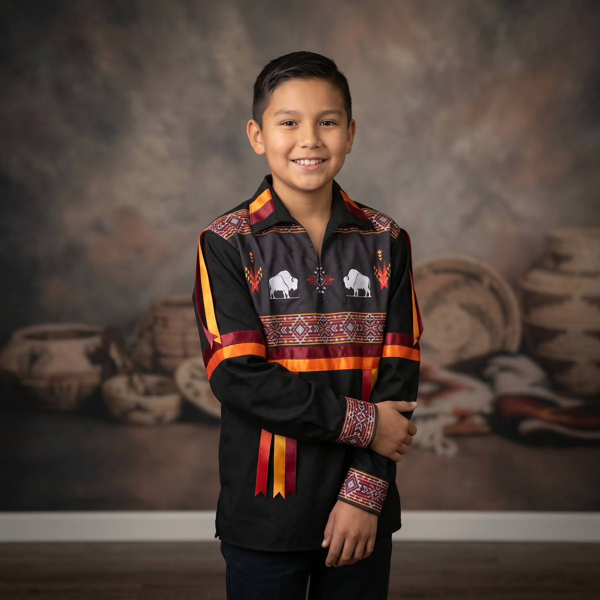Black Buffalo Youth Ribbon shirt-3