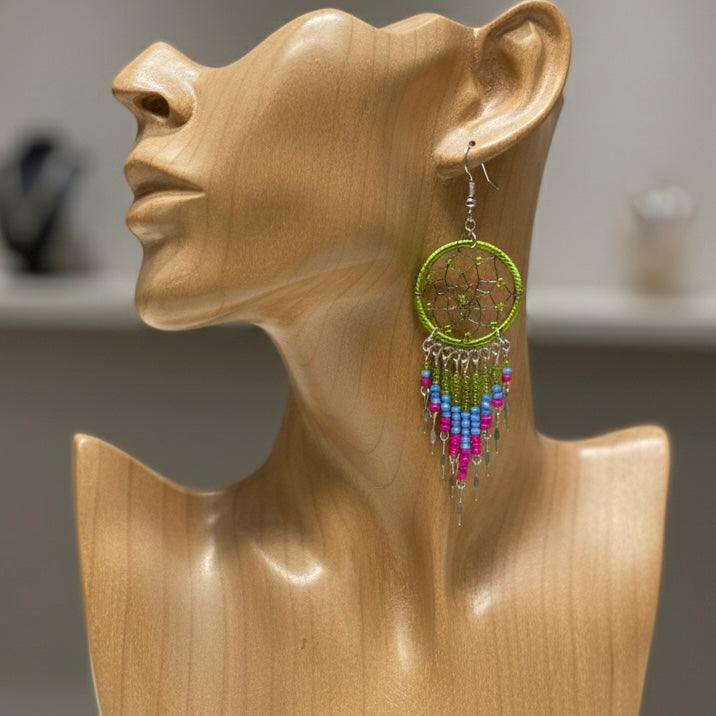 Sage green Dreamcatcher Dangles-1