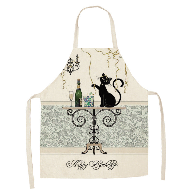 European and American cartoon cute cat apron-26