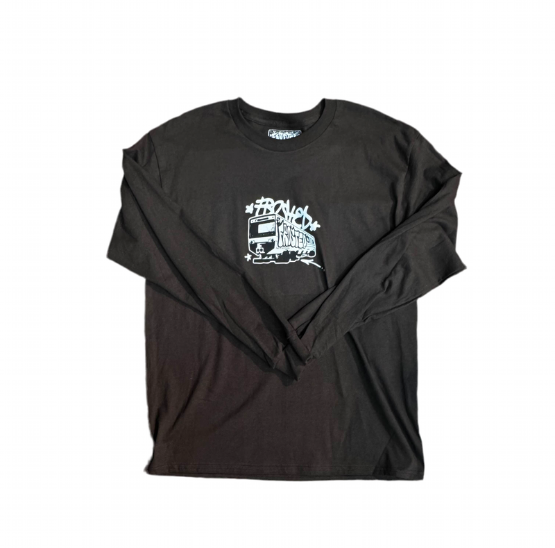 Frosted Skateboards 'Metro Logo' L/S Tee - Brown-1