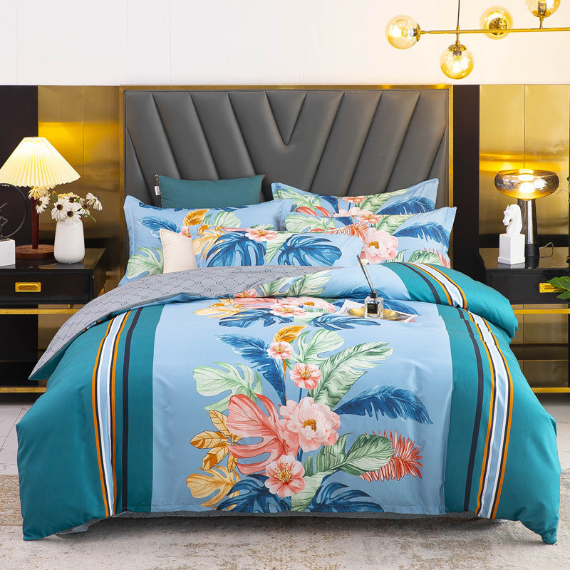 Brushed Floral Winter Bedding Set-14