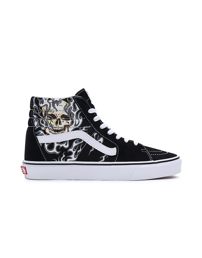 Vans 'Sk8-Hi' Shoes - Flame Skull Black/True White-1