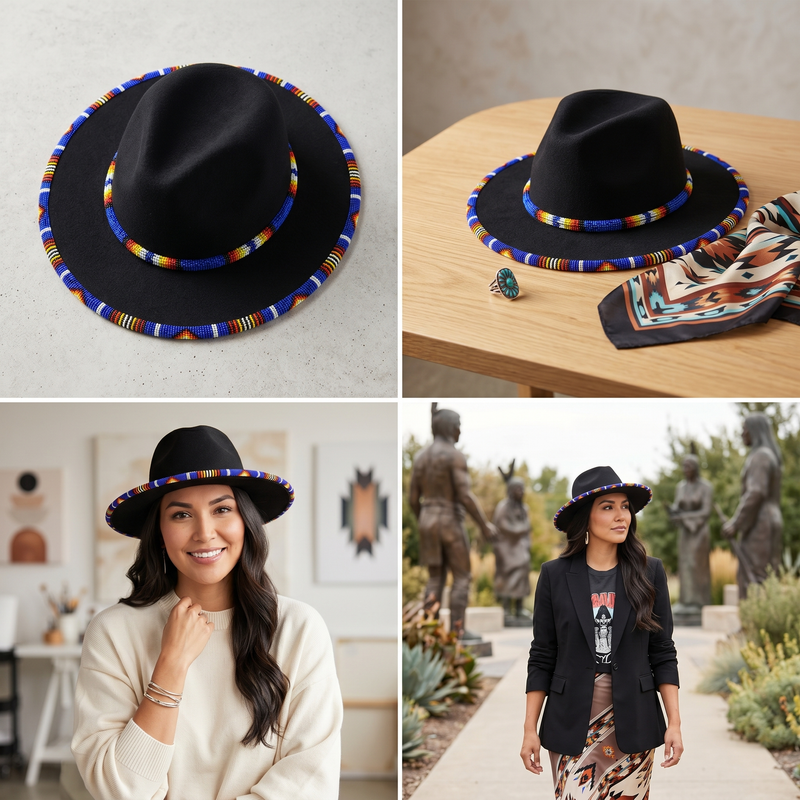 Size-62 Handmade Beaded Hat-7
