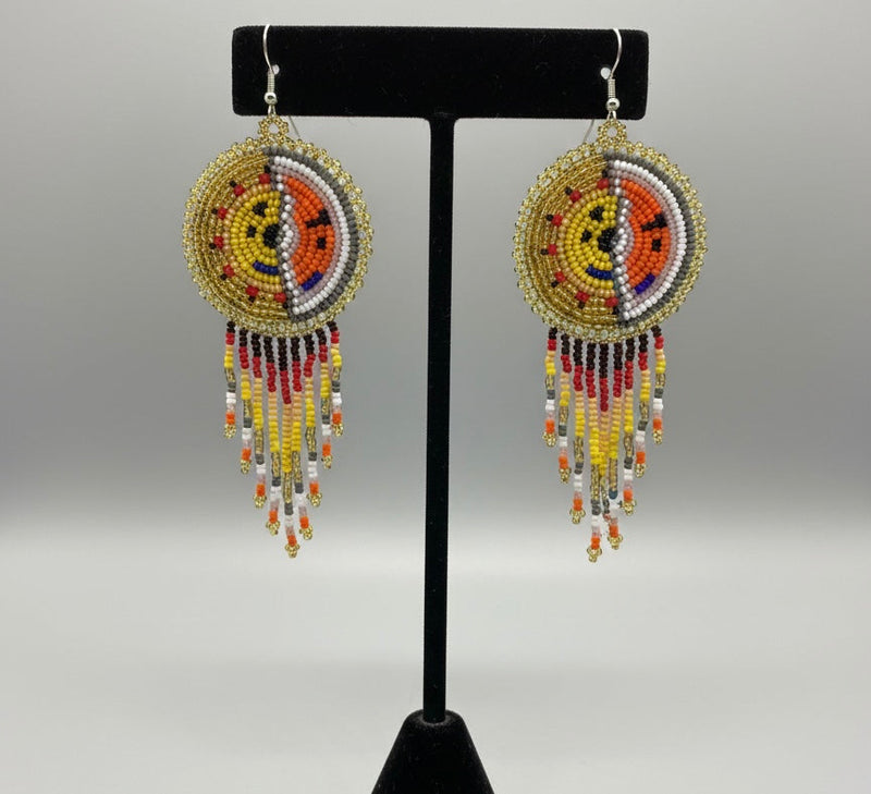 Golden Sun & Moon Beaded Fringe-2