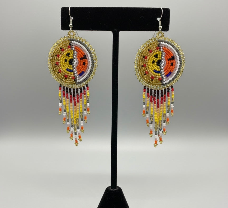 Golden Sun & Moon Beaded Fringe-2
