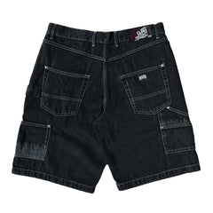 Frosted Skateboards 'CPU' Baggy Jean Shorts - Off Black-2