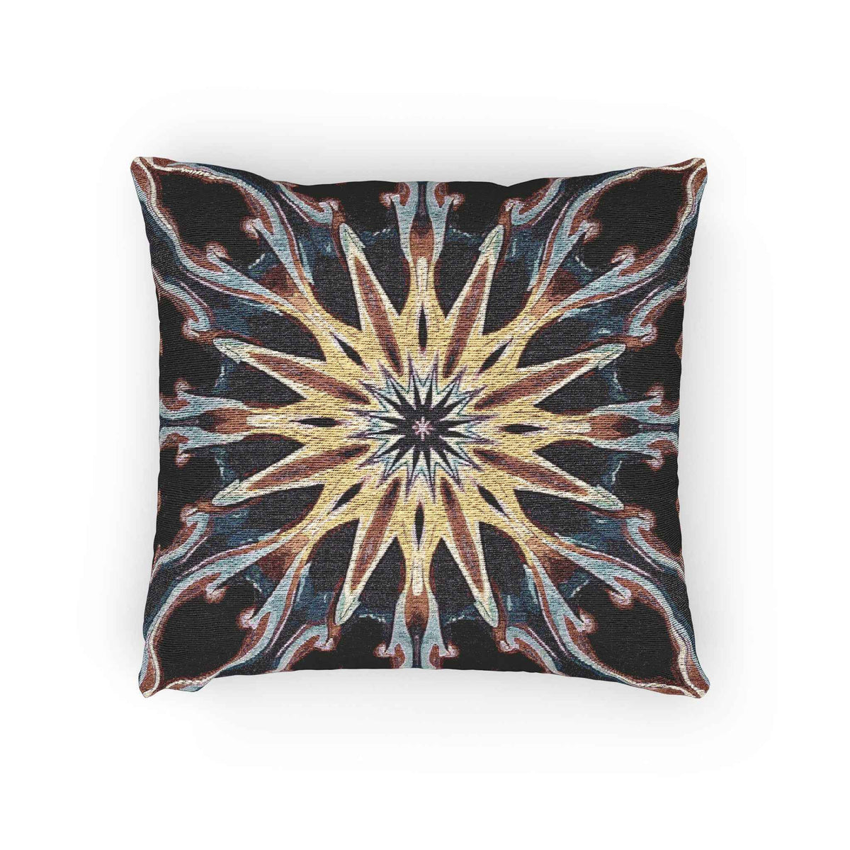 Starburst Mandala Woven Pillow | Geometric Boho Throw Cushion-7