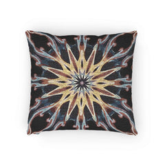 Starburst Mandala Woven Pillow | Geometric Boho Throw Cushion-7