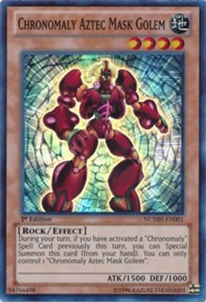 Chronomaly Aztec Mask Golem (NUMH-EN001) - Number Hunters Unlimited-1