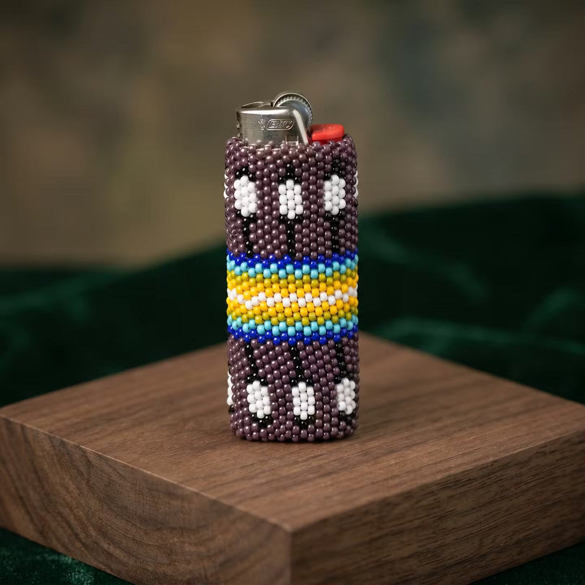 Feathers Beaded Lighter Case-4