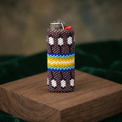 Feathers Beaded Lighter Case-4