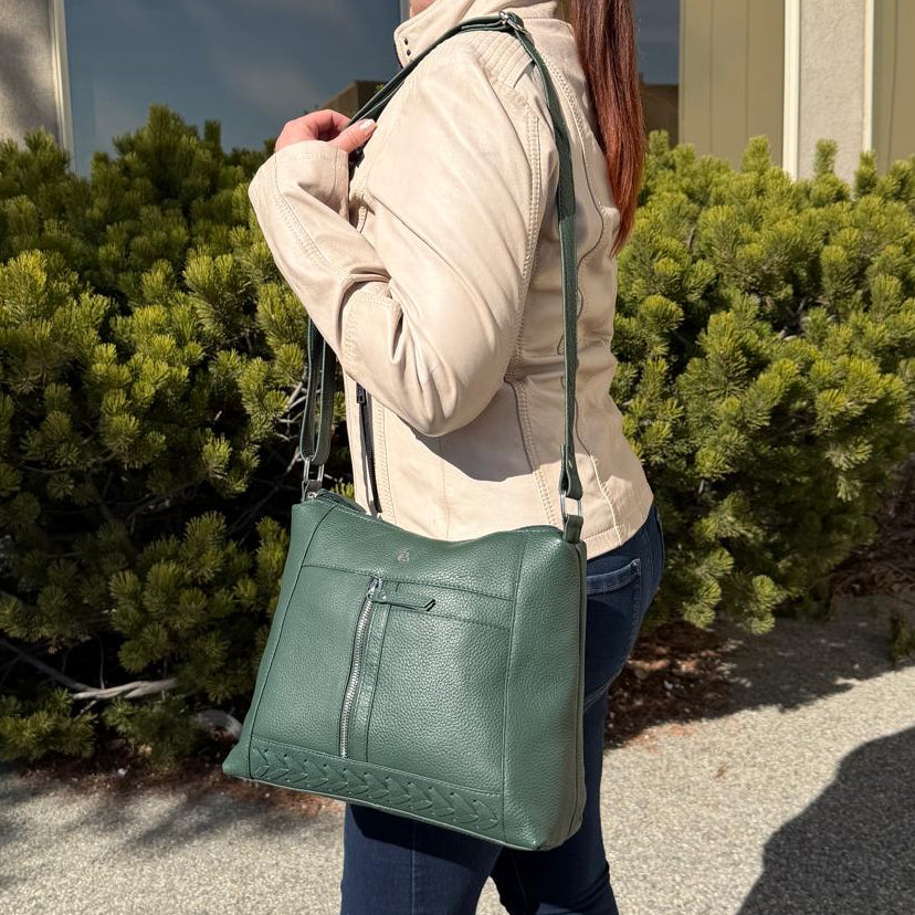 Greenwood Leather Elegant Crossbody Bag. Full-Grain Leather Shoulder Bag-4