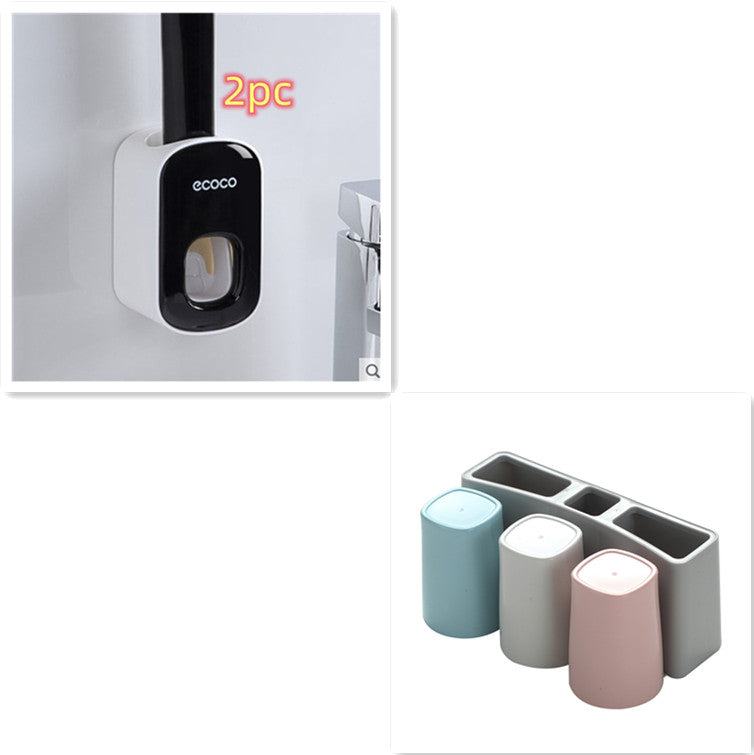Wall Mounted Automatic Toothpaste Holder Bathroom Accessories Set Dispenser-14