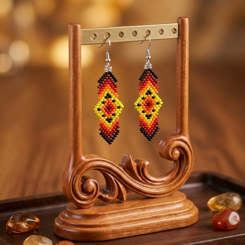 Soul Feather Earrings (fire black)-1