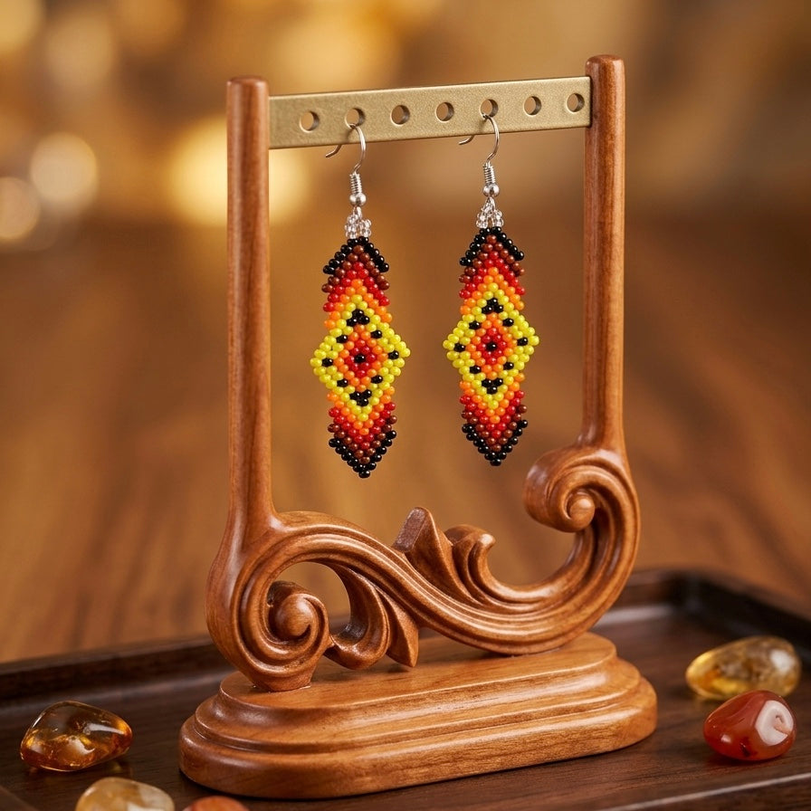 Soul Feather Earrings (fire black)