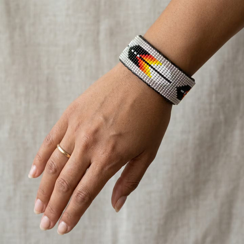 Beaded Cuff Bracelet(Silver)-2