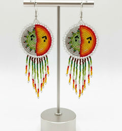 Silver Sun & Moon Beaded Fringe-2