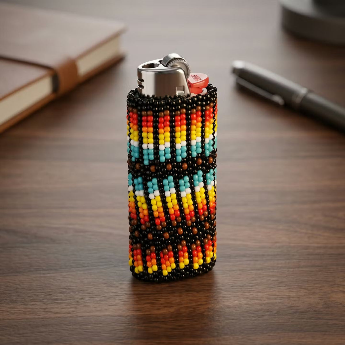 Black Beaded Lighter Case-1