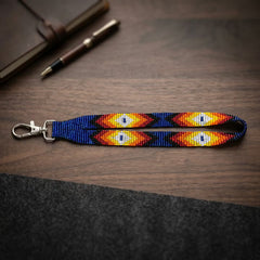 Dark Blue Native American Style Wrist Lanyard-2