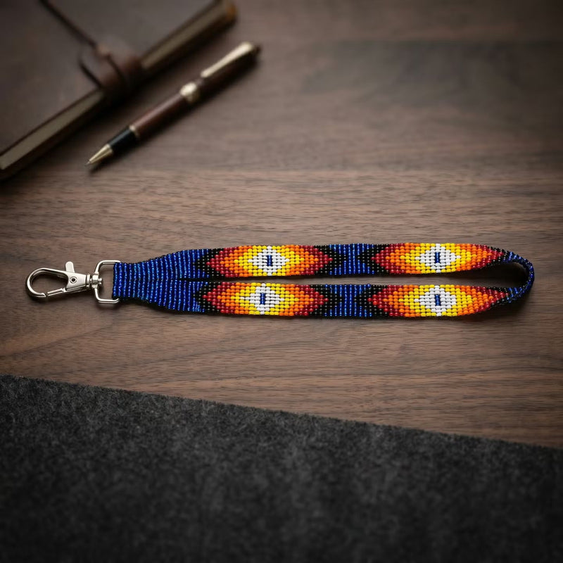 Dark Blue Native American Style Wrist Lanyard-2