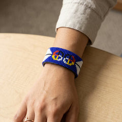 Beaded Cuff Bracelet(Blue)-1