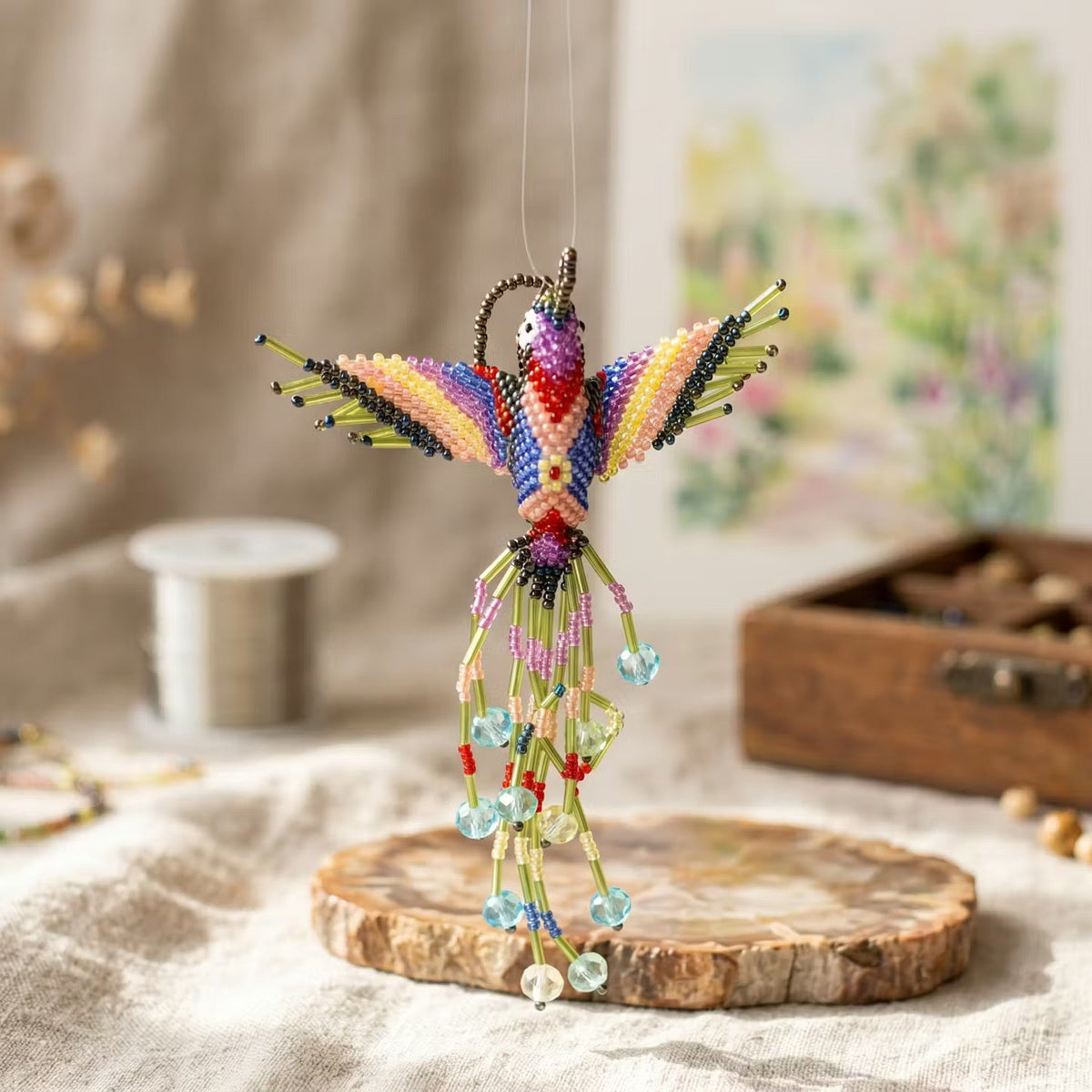 Green Beaded Humming Bird-2