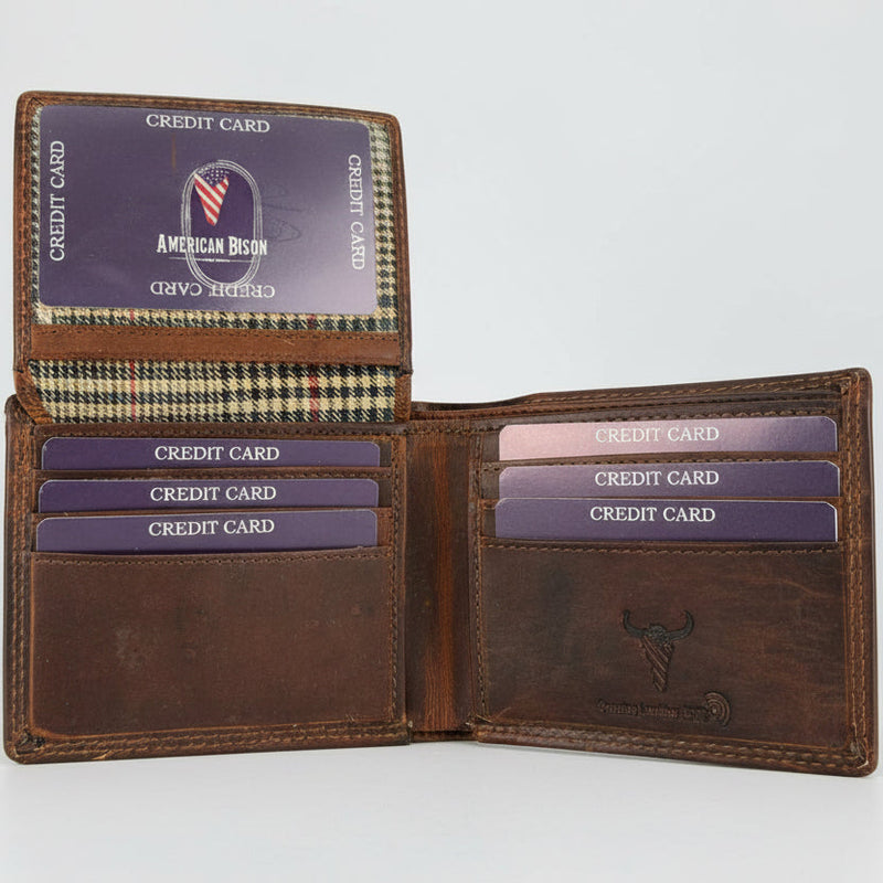 Men’s Genuine Cow Leather Bifold Wallet. Embossed Horse Design with RFID Protection-4
