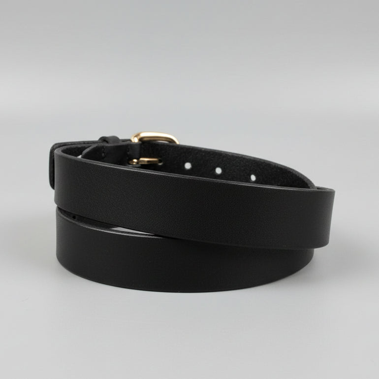 Keldon Women’s Italian Leather Belt with Rose Gold Roller Buckle-3