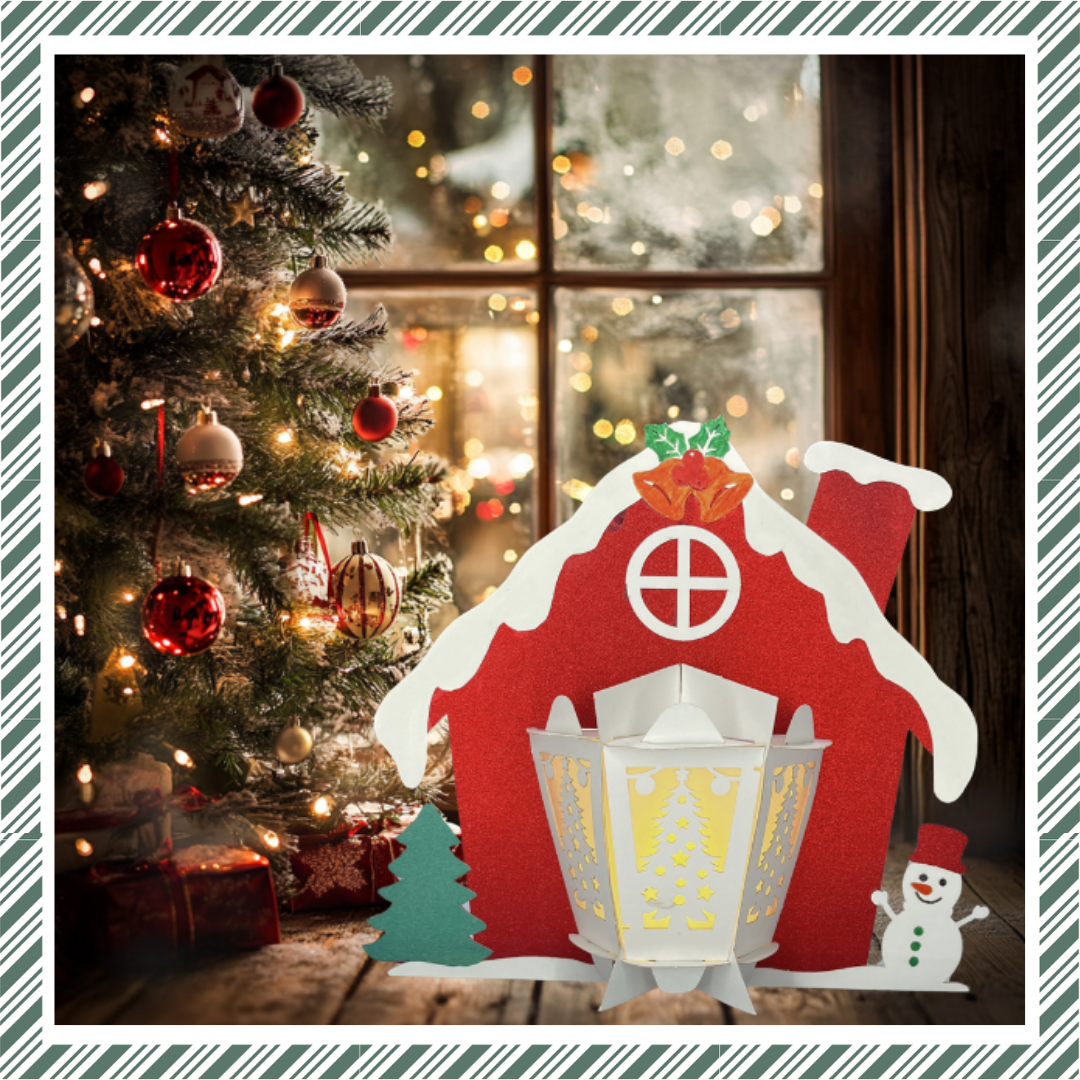 CrafTreat Lanternes en papier à faire soi-même – Maison d'hiver-5