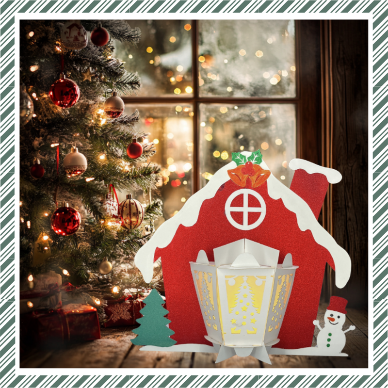 CrafTreat Lanternes en papier à faire soi-même – Maison d'hiver-5