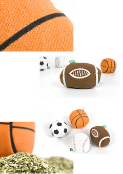 100% Silvervine/Catnip Filled Sport Ball Set - 4-Pack-6