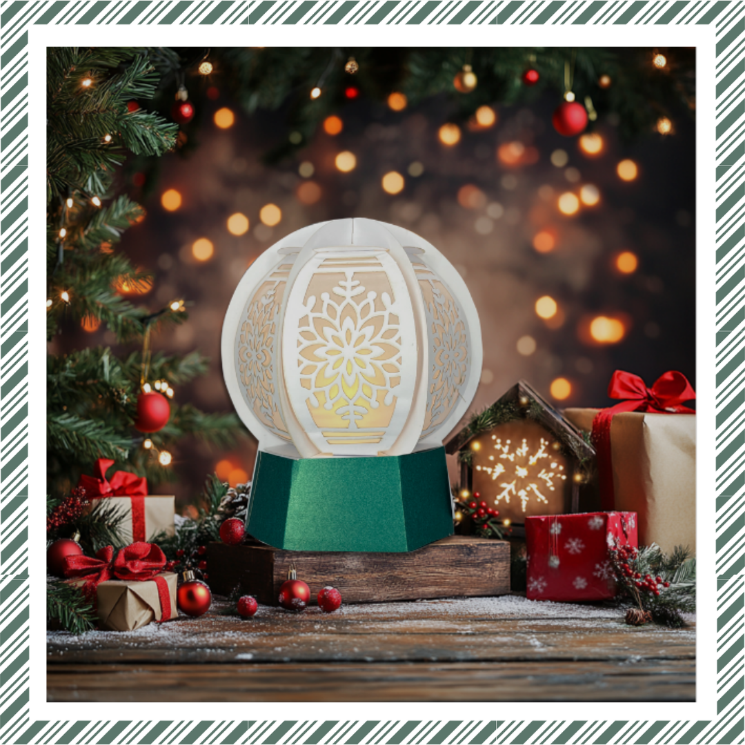 Lanterne en papier DIY CrafTreat - Boule à neige-6