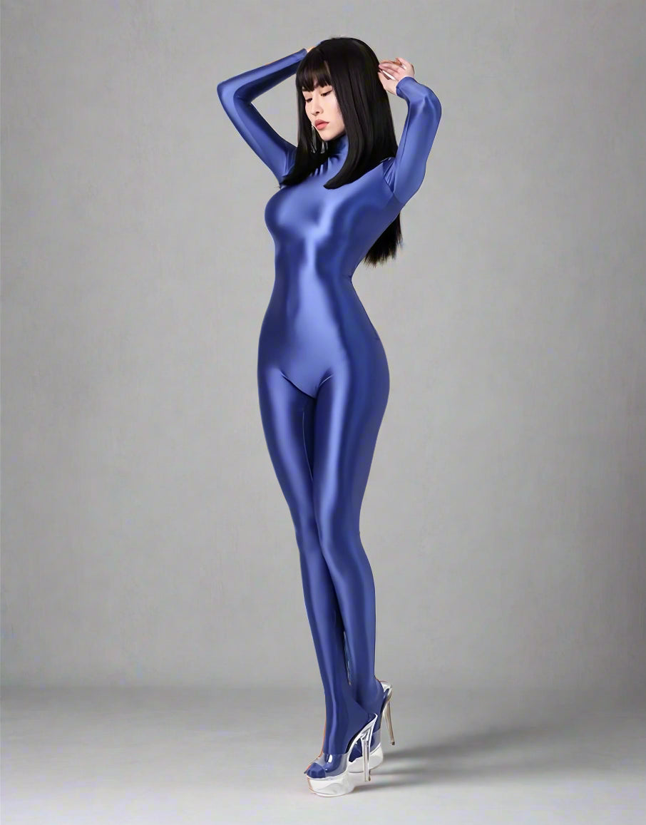 Spandex Nylon Full Bodysuit Back Zipper Zentai Shinny Cosplay Jumpsuit-13