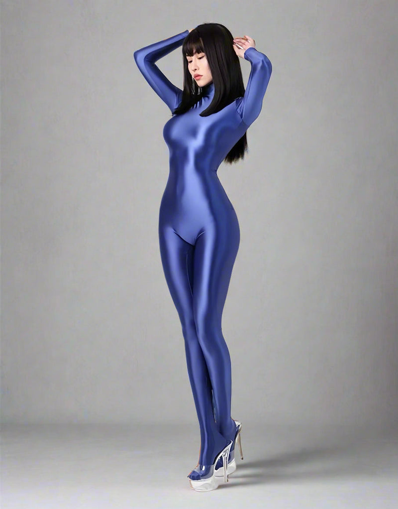 Spandex Nylon Full Bodysuit Back Zipper Zentai Shinny Cosplay Jumpsuit-13