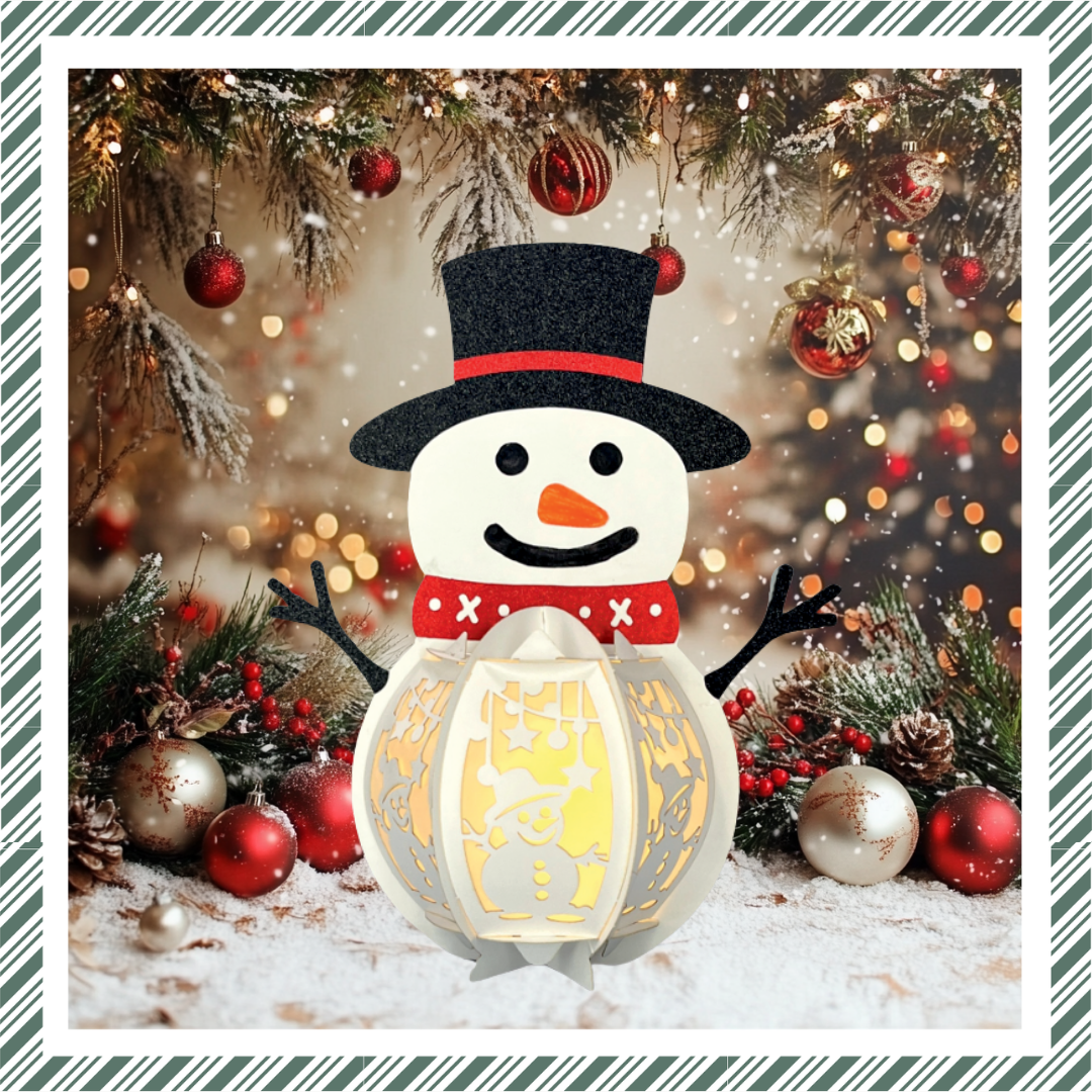CrafTreat Lanternes en papier à monter soi-même - Bonhomme de neige-5