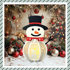 CrafTreat Lanternes en papier à monter soi-même - Bonhomme de neige-5