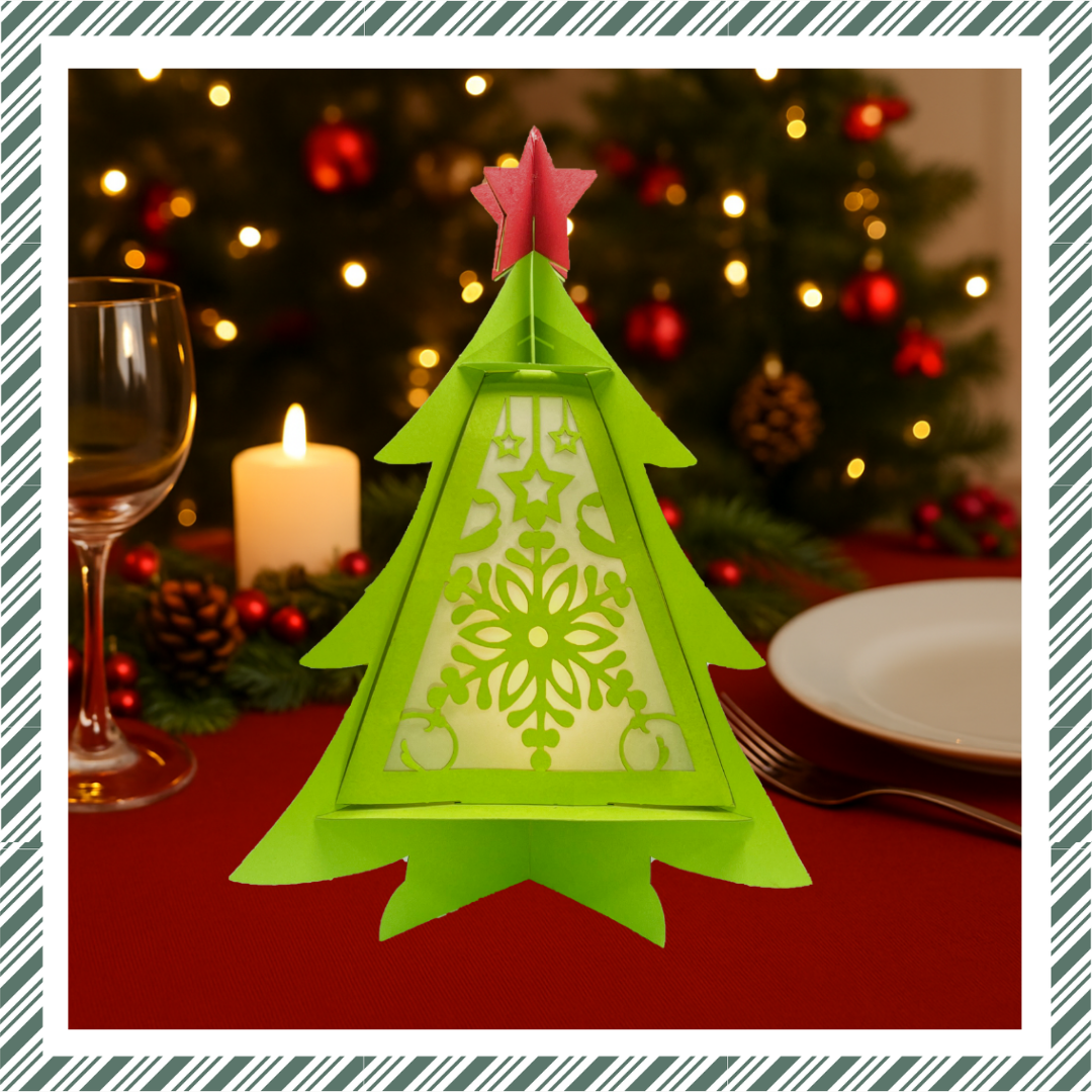 CrafTreat Lanternes en papier à faire soi-même - Sapin de Noël-5